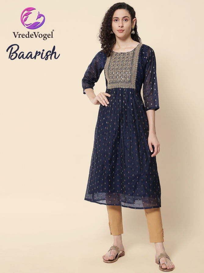 Vredevogel Baarish New Modal Ethnic Wear Designer Kurti Collection